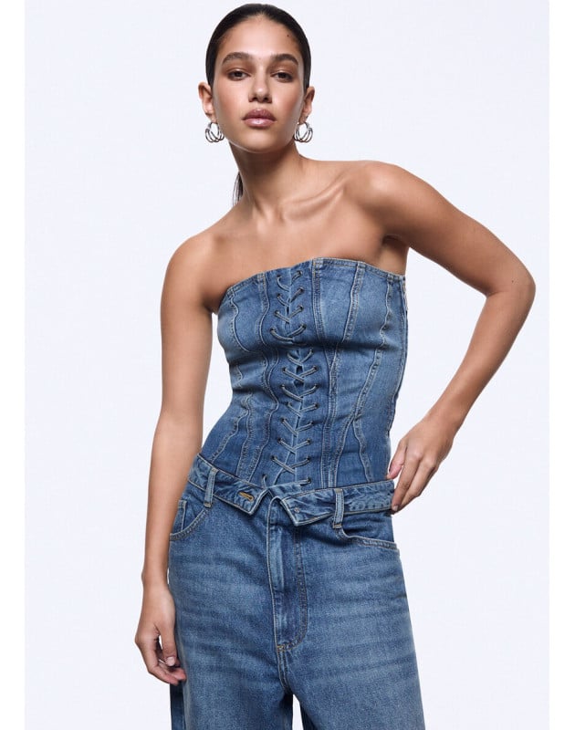 copy of LIU JO feat Elodie- Top effetto denim