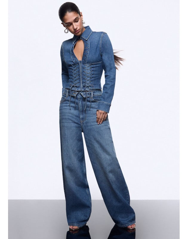 LIU JO- Jeans baggy con stringhe