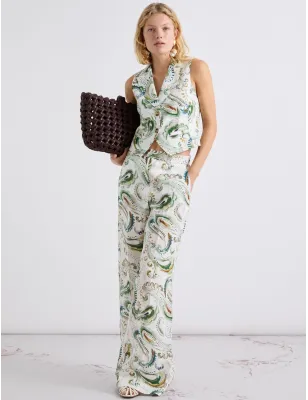 MARELLA- MLLDOMINO - Pantalone a palazzo in lino