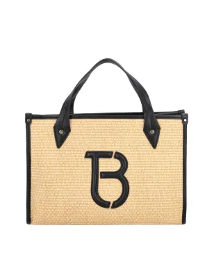 TOSCA BLU- Borsa a mano Madagascar con maxi logo