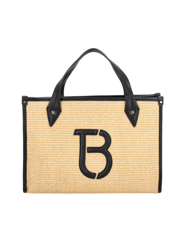 TOSCA BLU- Borsa a mano Madagascar con maxi logo