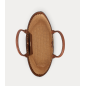RALPH LAUREN- Borsa tote grande Kyla in paglia con finiture in pelle