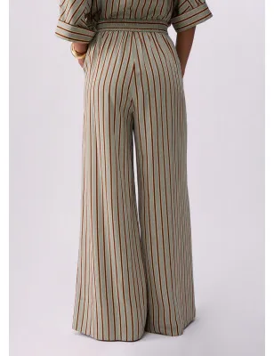 LIU JO- Pantaloni in rayon a righe