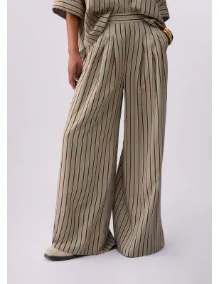 LIU JO- Pantaloni in rayon a righe