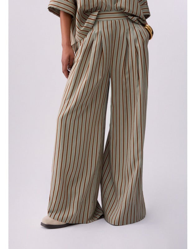 LIU JO- Pantaloni in rayon a righe