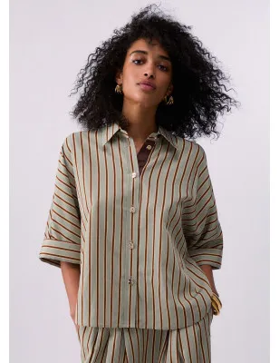 LIU JO- Camicia in rayon a righe