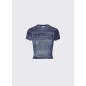 LIU JO  x ELODIE- T-shirt cropped effetto denim
