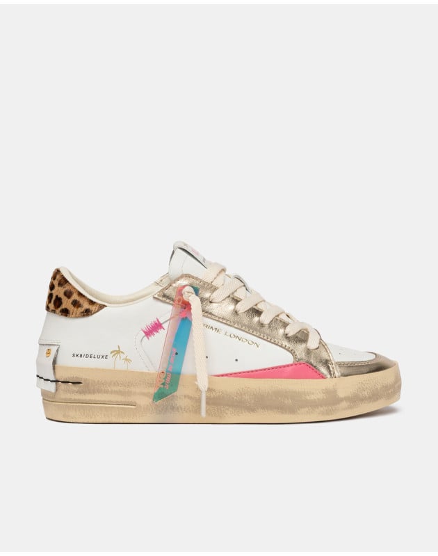 CRIME LONDON- SK8 DELUXE WEDGE GOLD ANIMALIER