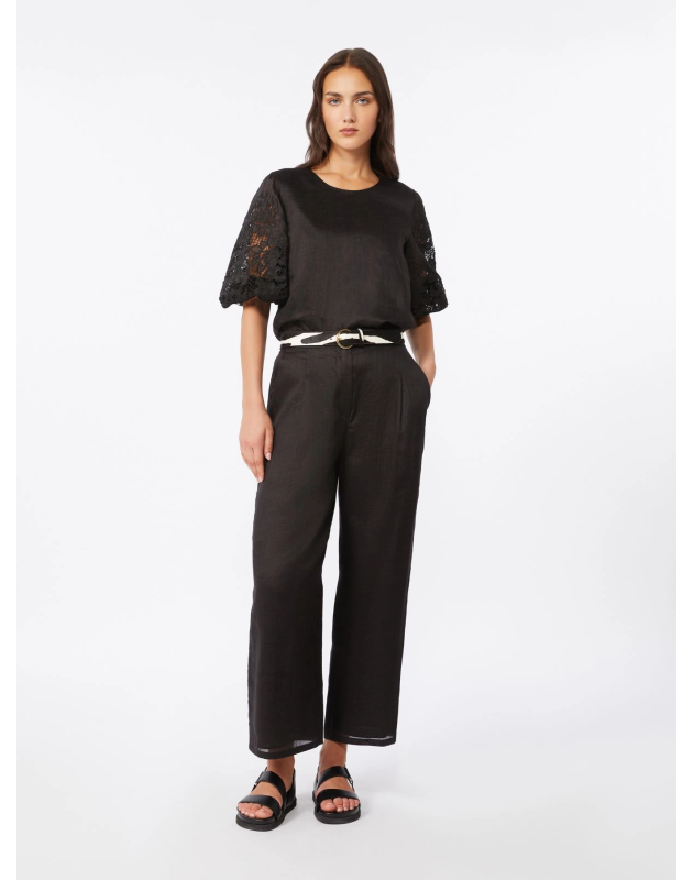 MAX MARA- Pantalone crop in tela ramié