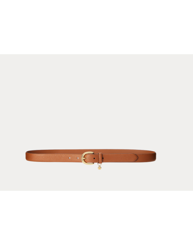 RALPH LAUREN- Cintura in pelle con motivo a tratteggio incrociato RALPH LAUREN- Cintura in pelle con motivo a tratteggio incrociato
