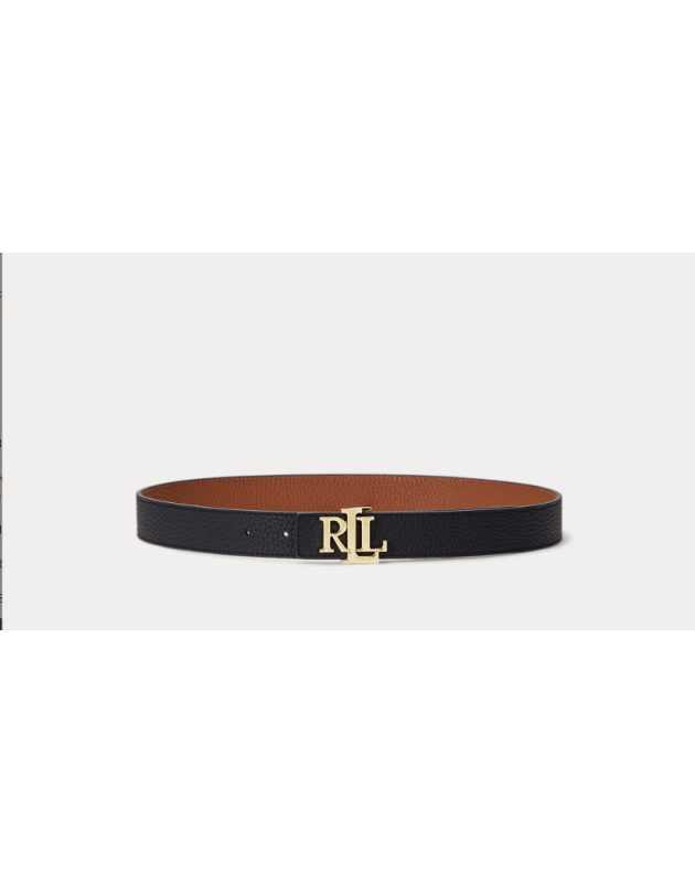 RALPH LAUREN- Cintura reversibile in pelle martellata con logo RALPH LAUREN- Cintura reversibile in pelle martellata con logo