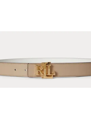 RALPH LAUREN- Cintura in pelle reversibile con logo