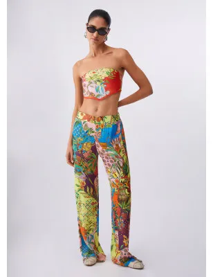 LIU JO- Pantaloni in raso stampato