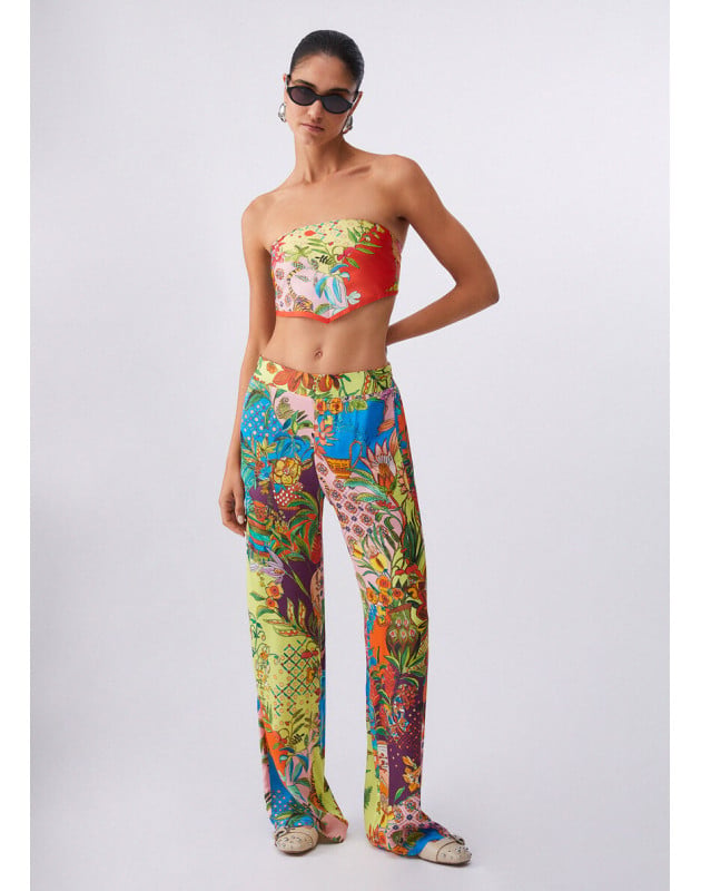 LIU JO- Pantaloni in raso stampato LIU JO- Pantaloni in raso stampato