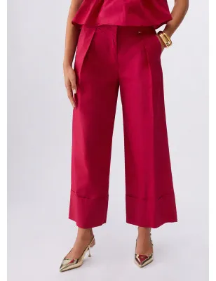 LIU JO- Pantaloni flare in popeline