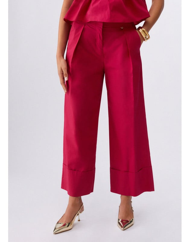 LIU JO- Pantaloni flare in popeline LIU JO- Pantaloni flare in popeline