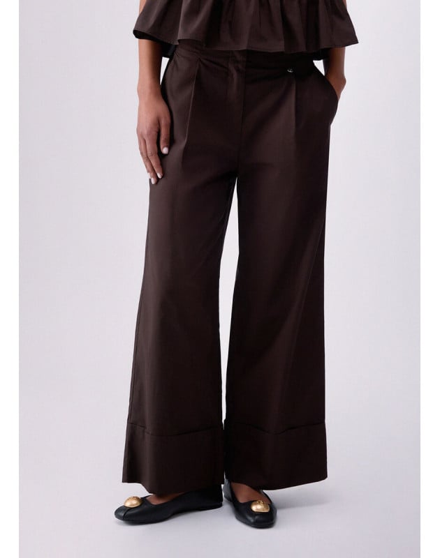 LIU JO- Pantaloni flare in popeline LIU JO- Pantaloni flare in popeline