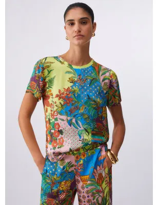LIU JO- T-shirt in raso stampato