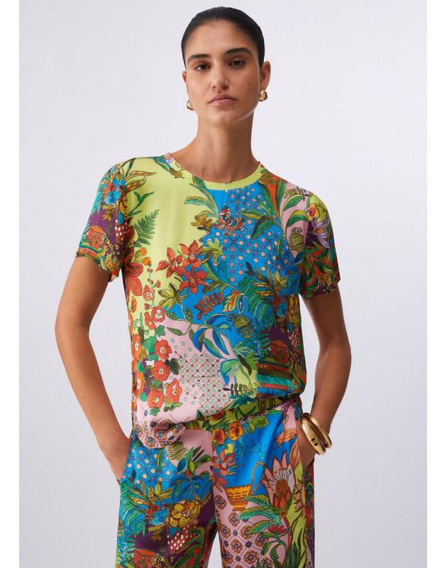 LIU JO- T-shirt in raso stampato