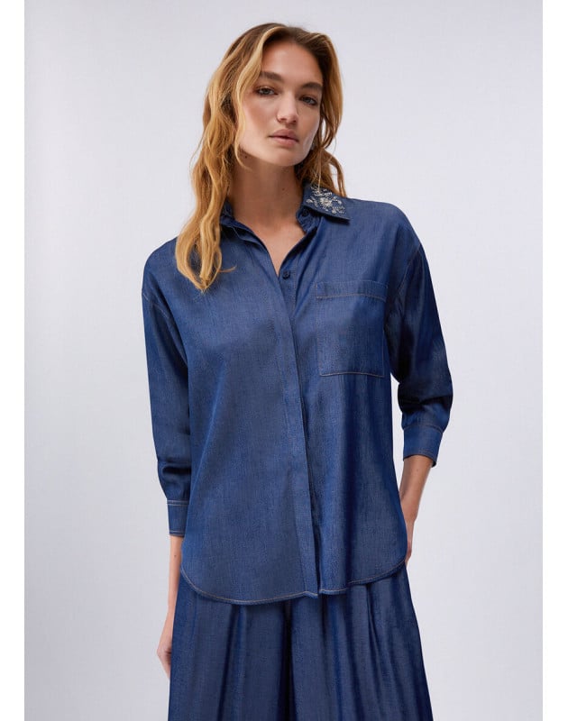 LIU JO- Camicia con colletto removibile
