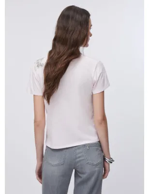 LIU JO- T-shirt con ricamo gioiello