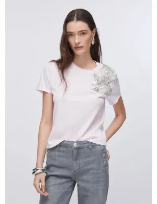 LIU JO- T-shirt con ricamo gioiello