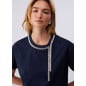 LIU JO- T-shirt oversize con ricami gioiello