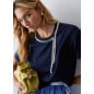 LIU JO- T-shirt oversize con ricami gioiello