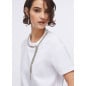 LIU JO- T-shirt oversize con ricami gioiello