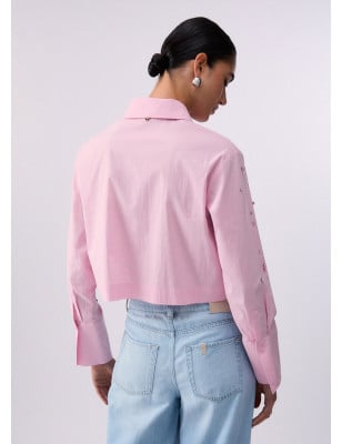 LIU JO- Camicia boxy con ricami gioiello