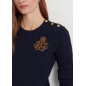 RALPH LAUREN - Maglia in cotone a trecce ricamata