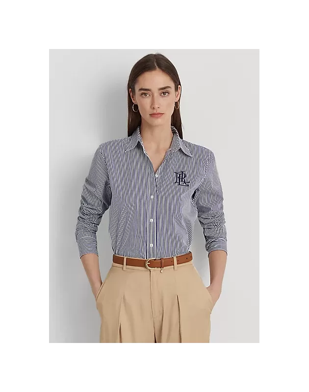 RALPH LAUREN - Camicia in popeline di cotone a righe