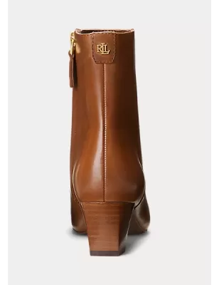 RALPH LAUREN - Stivaletti Willa in pelle brunita