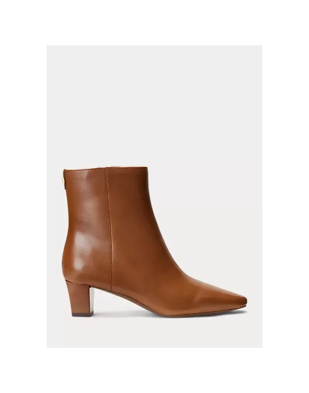 RALPH LAUREN - Stivaletti Willa in pelle brunita